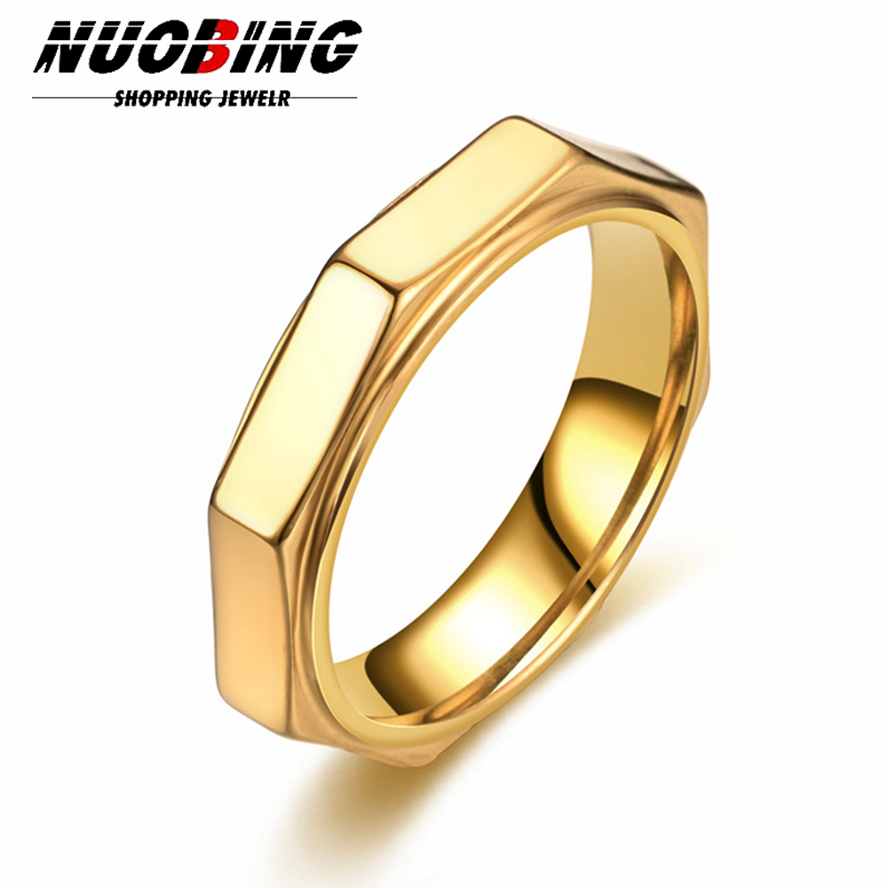 Initial Ring Custom - Anneau hexagonal en titane et acier,